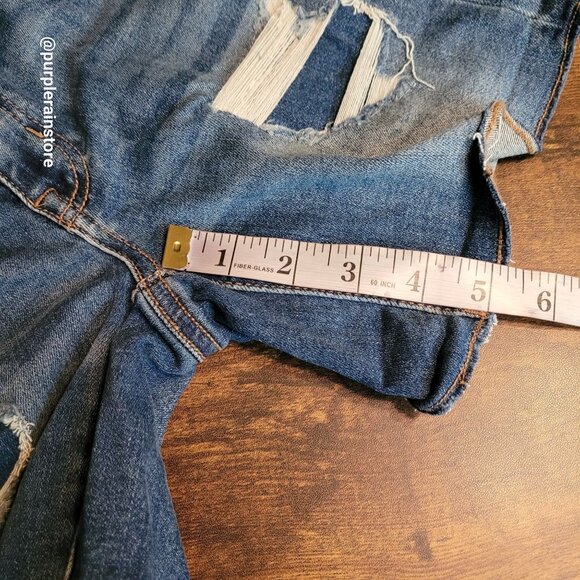 American Eagle Midi Shorts 0 Next Level Stretch Medium Light Wash Denim Country - Picture 11 of 13